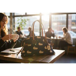 Vintage Dooney & Bourke Canvas Shoulder Bag - Never Used (Black)